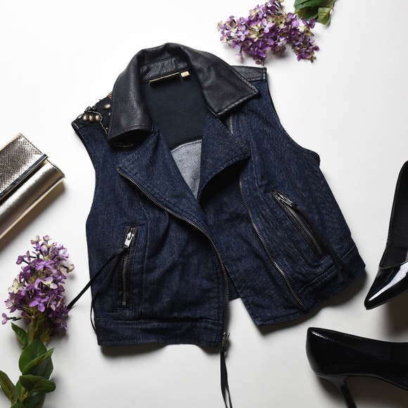 Vera Wang Jackets & Blazers - ⭐2xHP⭐PRINCESS VERA WANG Denim Moto Jacket Vest S